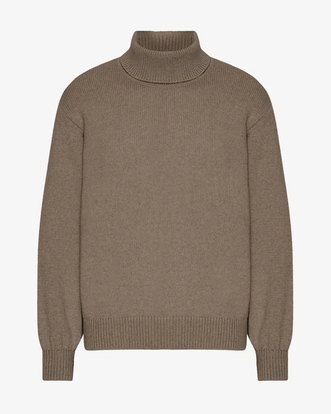 Rollkragenpullover aus Merinowolle – Warm Taupe