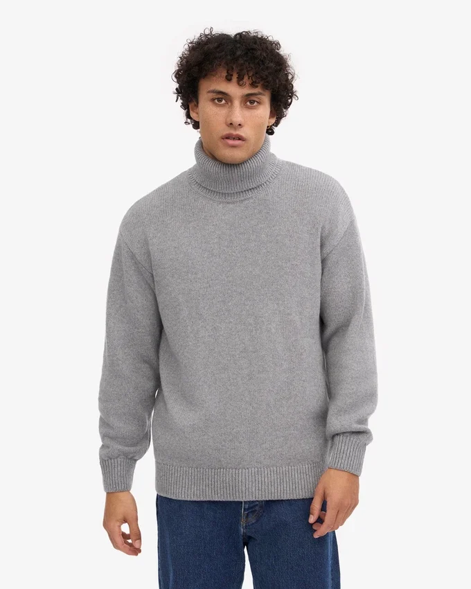 Rollkragenpullover aus Merinowolle – Meliergrau