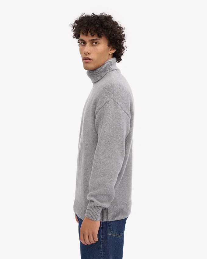 Rollkragenpullover aus Merinowolle – Meliergrau