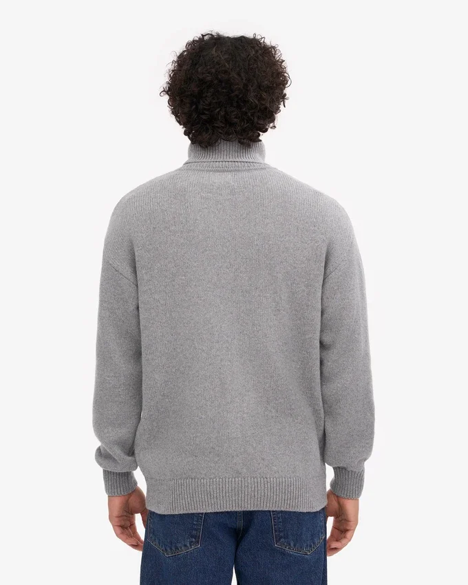 Rollkragenpullover aus Merinowolle – Meliergrau