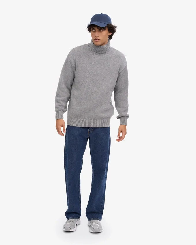 Rollkragenpullover aus Merinowolle – Meliergrau