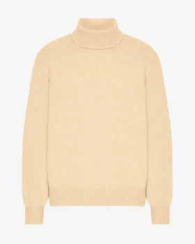 Rollkragenpullover aus Merinowolle – Zartgelb