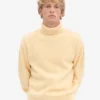 Rollkragenpullover aus Merinowolle – Zartgelb
