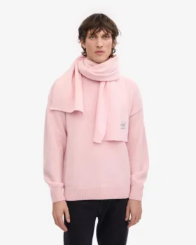 Schal aus Merinowolle – Blassrosa