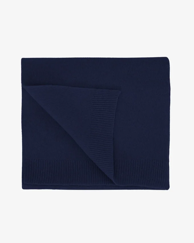 Schal aus Merinowolle – Marineblau