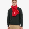 Schal aus Merinowolle – Rot-Mandarine