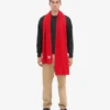 Schal aus Merinowolle – Rot-Mandarine