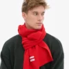 Schal aus Merinowolle – Rot-Mandarine