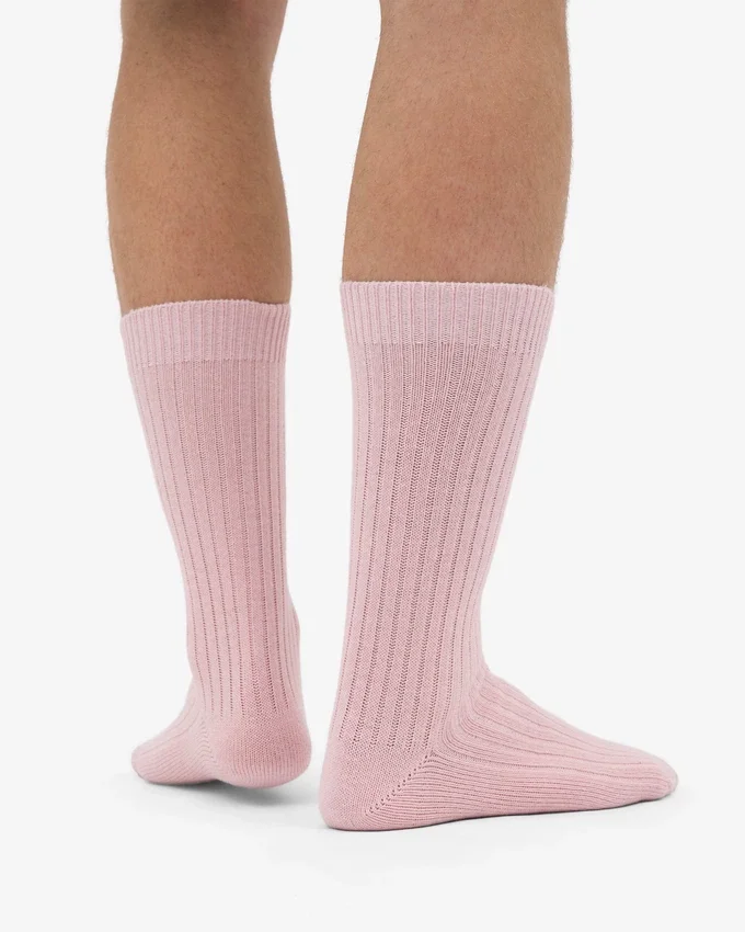 Socken aus Merinowollmischung – Blassrosa