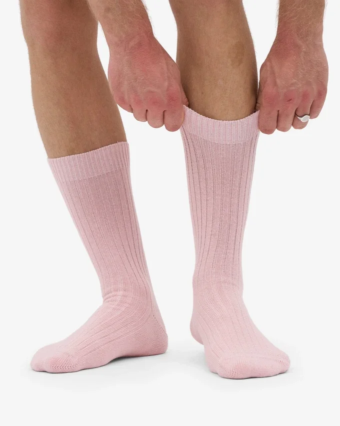 Socken aus Merinowollmischung – Blassrosa