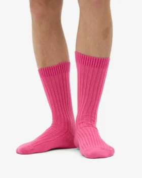 Socken aus Merinowollmischung – Bubblegum-Rosa