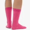 Socken aus Merinowollmischung – Bubblegum-Rosa