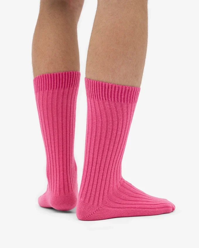 Socken aus Merinowollmischung – Bubblegum-Rosa