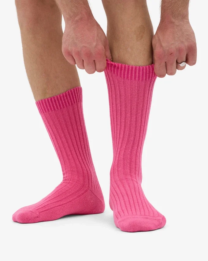Socken aus Merinowollmischung – Bubblegum-Rosa
