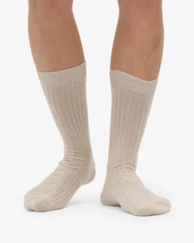 Socken aus Merinowollmischung – Elfenbeinweiß