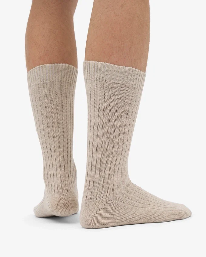 Socken aus Merinowollmischung – Elfenbeinweiß