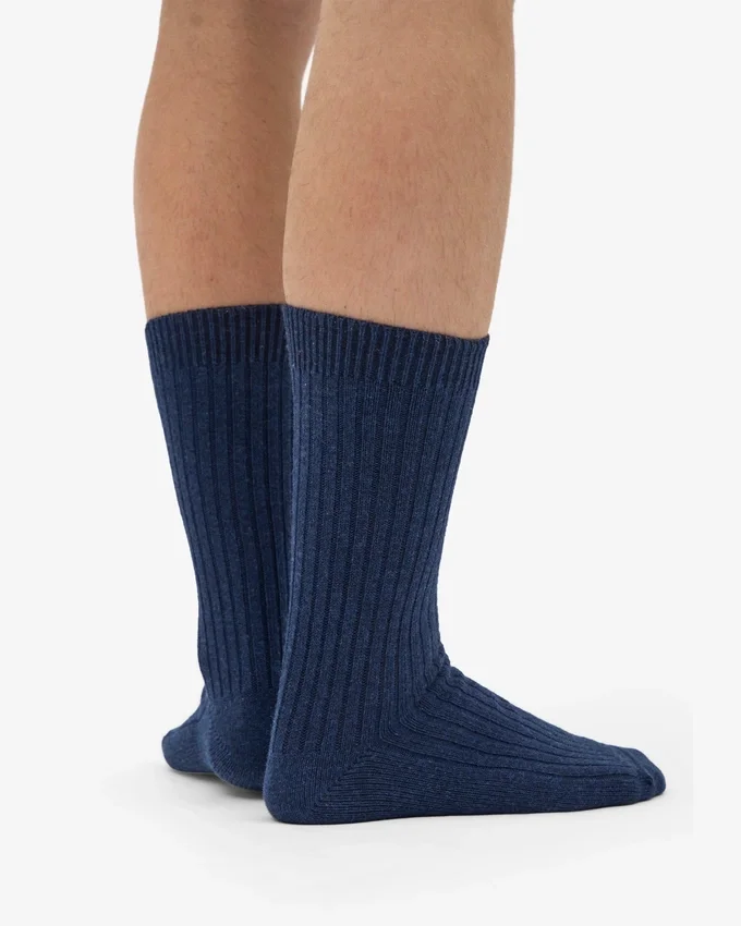 Socken aus Merinowollmischung – Marineblau