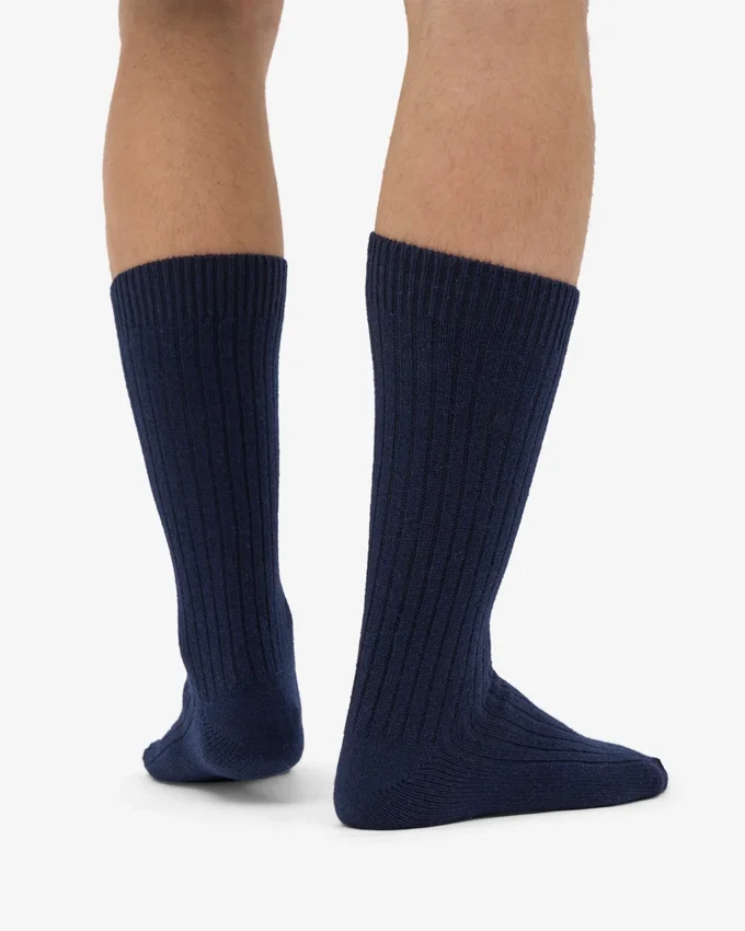 Socken aus Merinowollmischung – Marineblau
