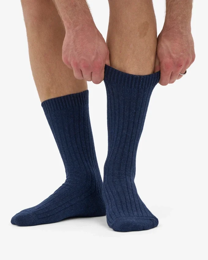 Socken aus Merinowollmischung – Marineblau