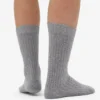 Socken aus Merinowollmischung – Meliertes Grau