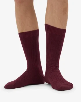 Socken aus Merinowollmischung – Oxblood-Rot