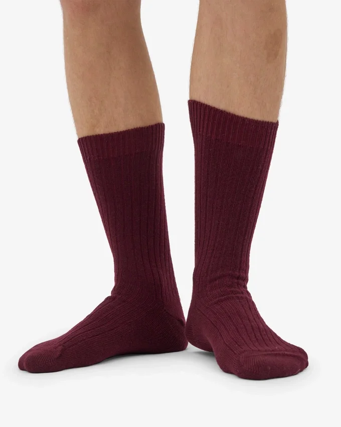 Socken aus Merinowollmischung – Oxblood-Rot