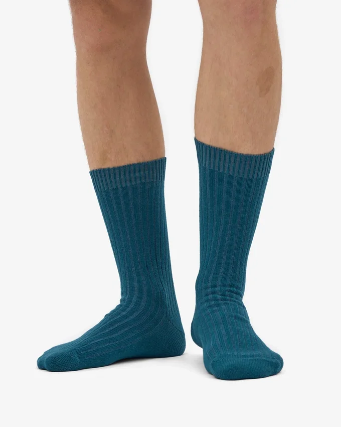 Socken aus Merinowollmischung – Ozeangrün