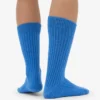 Socken aus Merinowollmischung – Pazifikblau