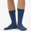 Socken aus Merinowollmischung – Petrolblau