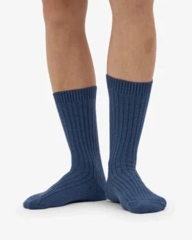 Socken aus Merinowollmischung – Petrolblau
