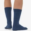 Socken aus Merinowollmischung – Petrolblau