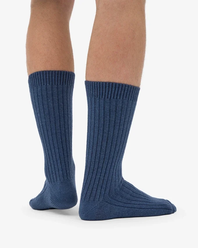 Socken aus Merinowollmischung – Petrolblau
