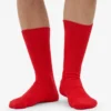 Socken aus Merinowollmischung – Rot-Mandarine