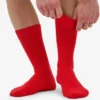 Socken aus Merinowollmischung – Rot-Mandarine
