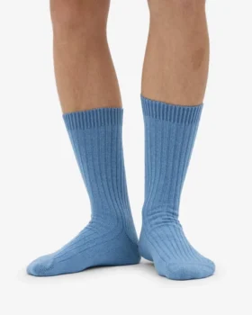 Socken aus Merinowollmischung – Seeblau