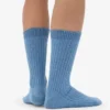 Socken aus Merinowollmischung – Seeblau