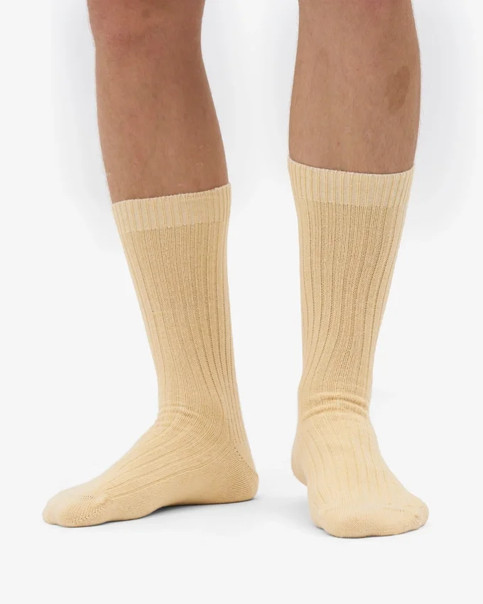 Socken aus Merinowollmischung – Soft Yellow