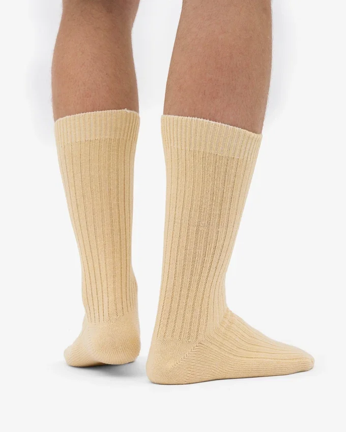Socken aus Merinowollmischung – Soft Yellow