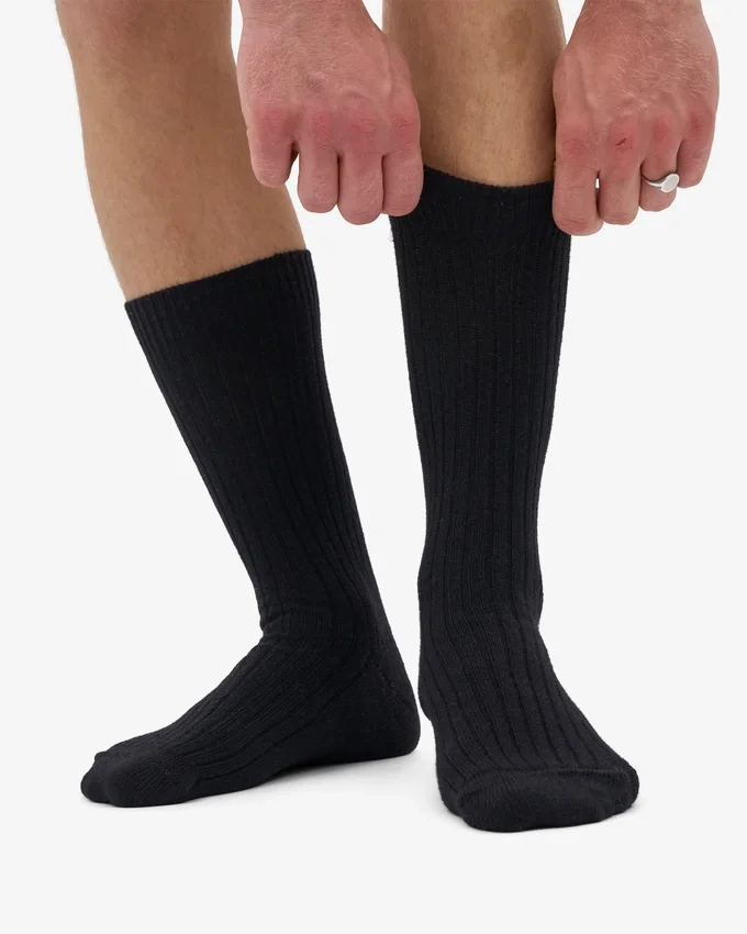 Socken aus Merinowollmischung – Tiefschwarz