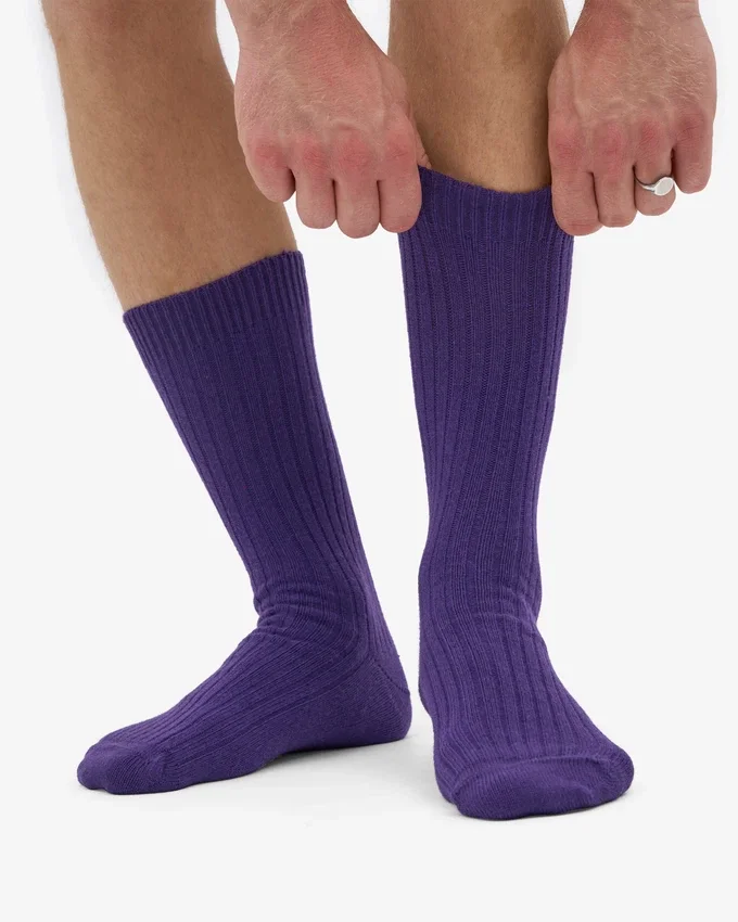Socken aus Merinowollmischung – Ultraviolett