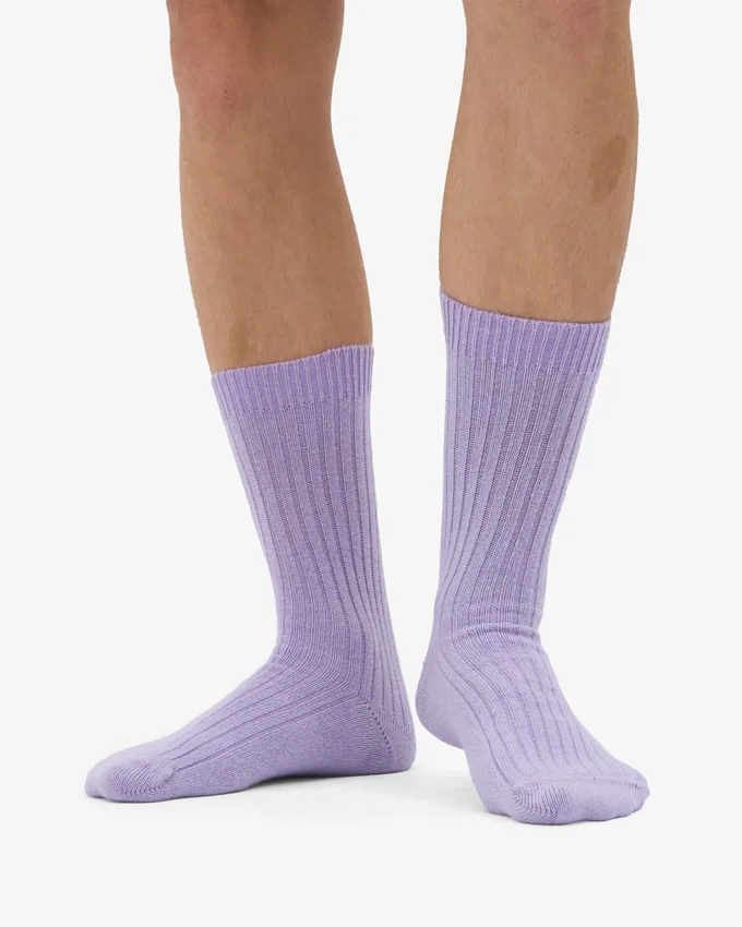 Socken aus Merinowollmischung – Zartes Lavendel