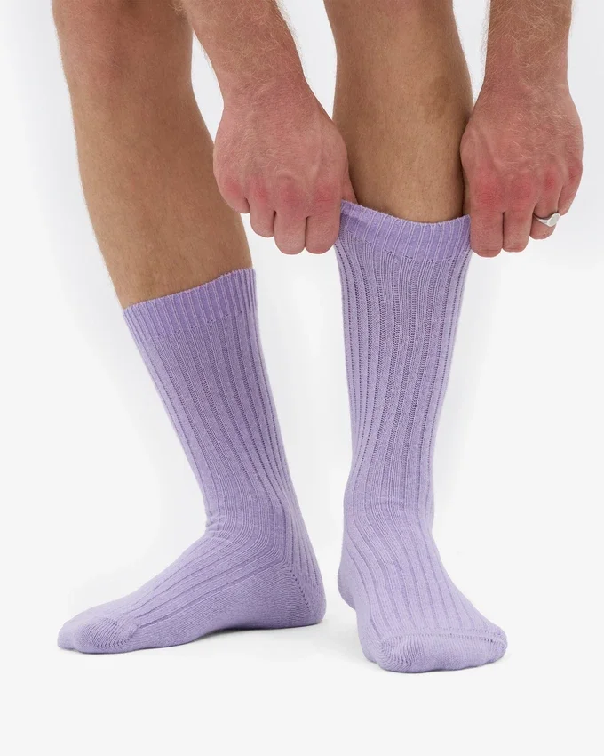 Socken aus Merinowollmischung – Zartes Lavendel