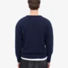 Strickjacke aus Merinowolle mit V-Ausschnitt – Marineblau