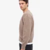Strickjacke mit V-Ausschnitt aus Merinowolle – Warm Taupe